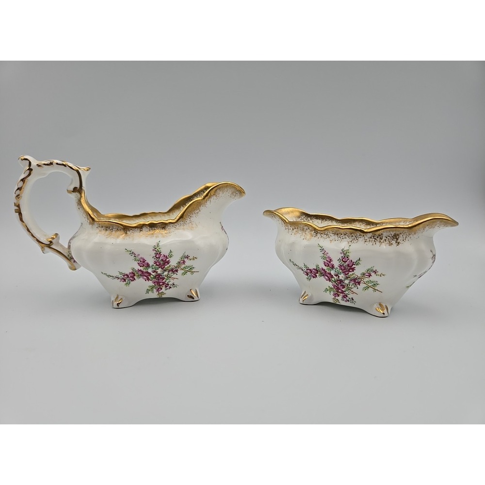 Vintage‎ Hammersley Grandmother's Rose Bone China Creamer & Sugar Bowl England